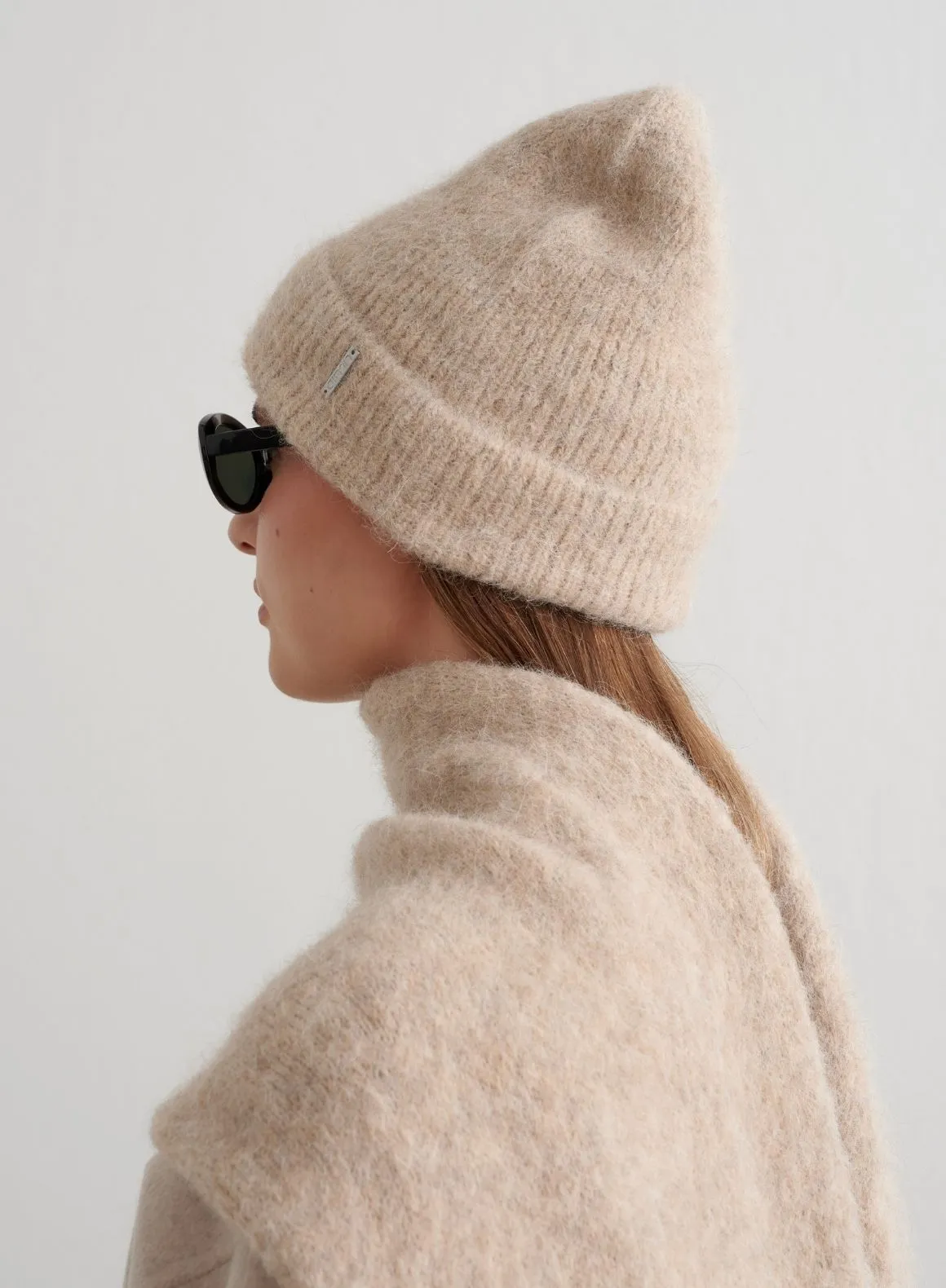 Dark Clay Alpaca Knit Beanie sold by Aimn