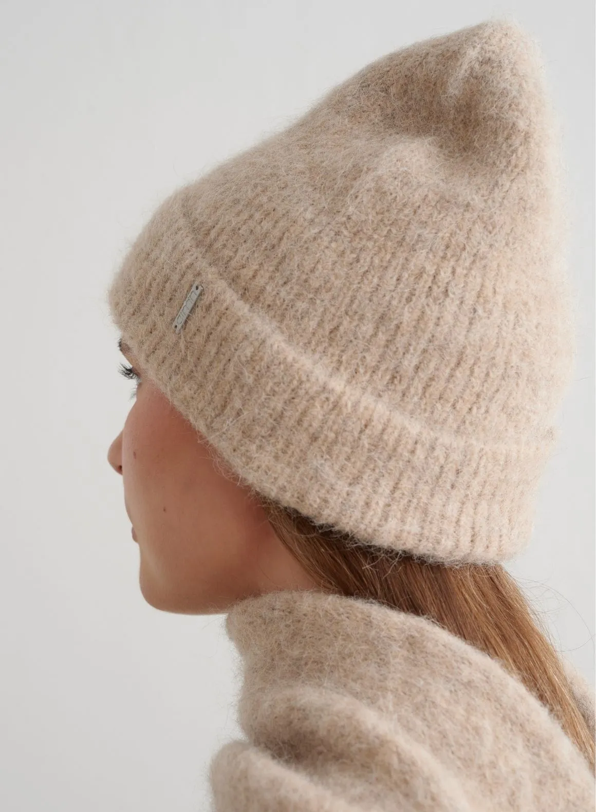 Dark Clay Alpaca Knit Beanie sold by Aimn product image thumbnail 2