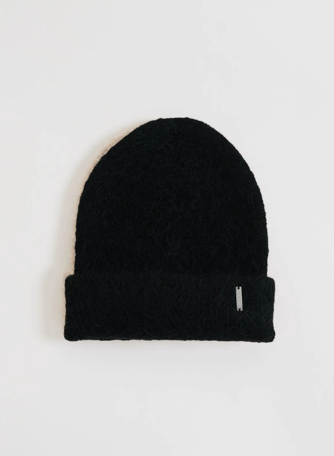 Black Alpaca Knit Beanie sold by Aimn product image thumbnail 4
