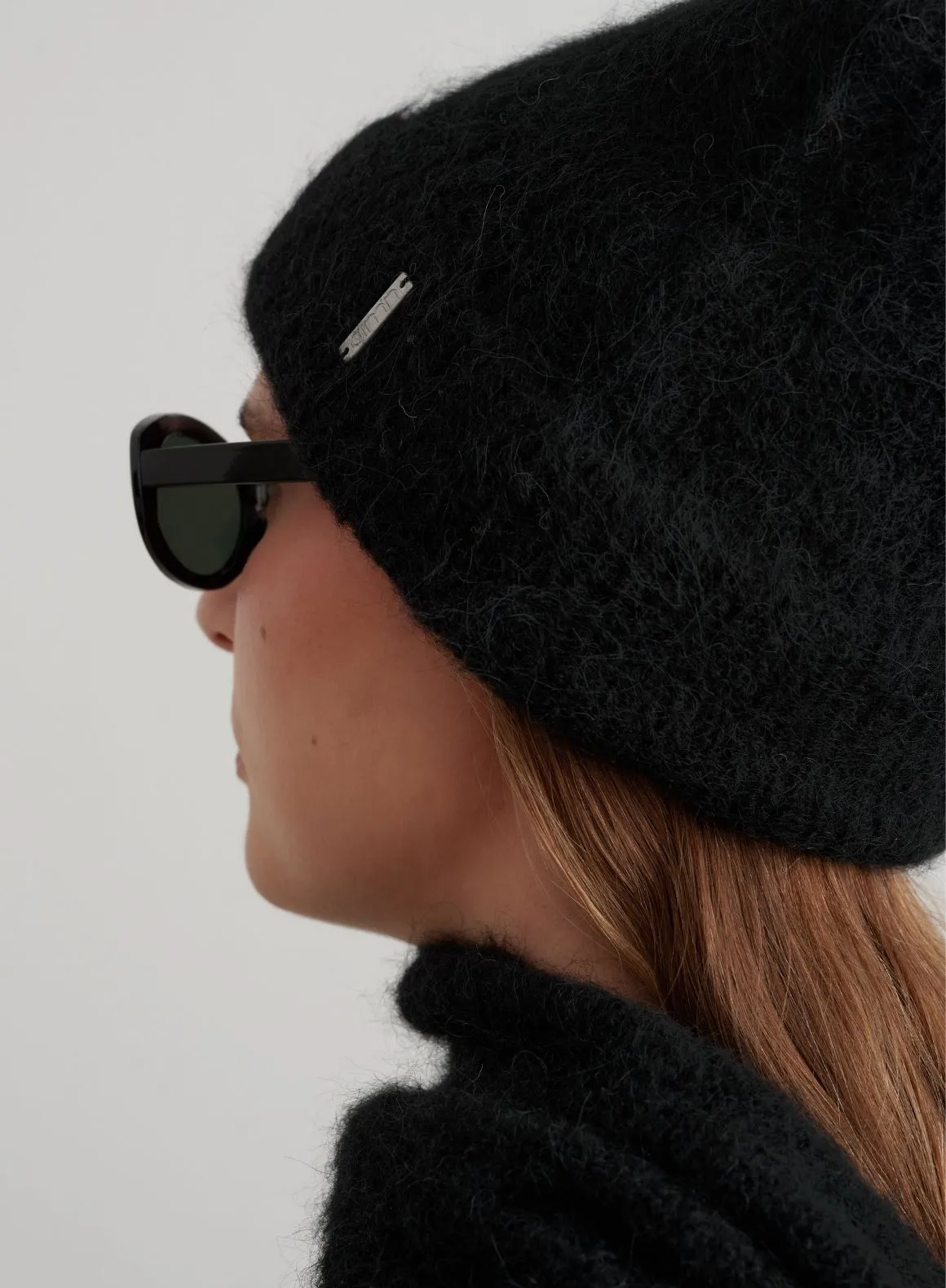 Black Alpaca Knit Beanie sold by Aimn product image thumbnail 3