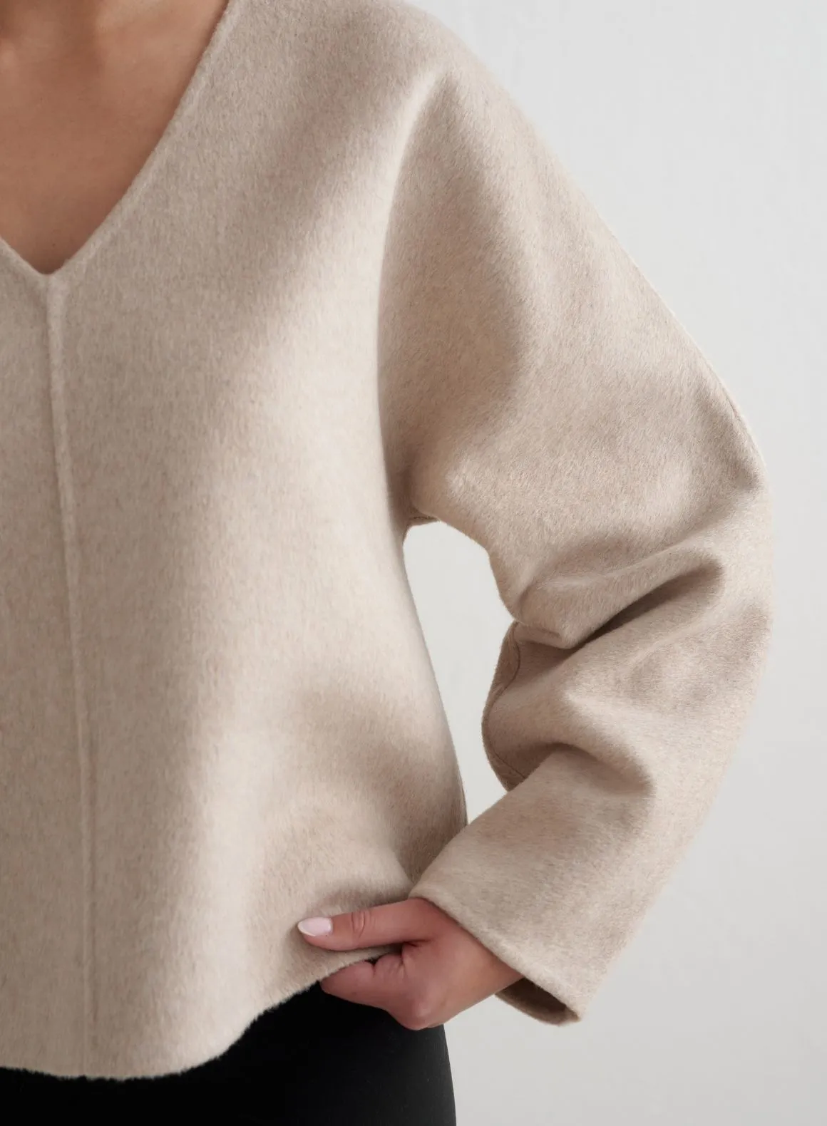 Dark Clay Wool Sweatshirt sold by Aimn product image thumbnail 5