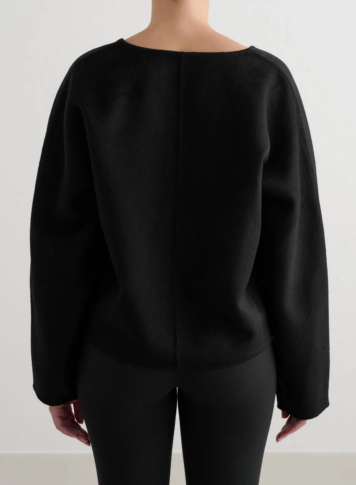 Black Wool Sweatshirt sold by Aimn product image thumbnail 3