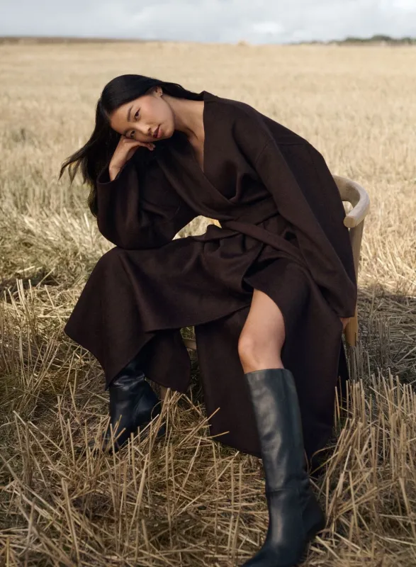 Chocolate Wool Coat sold by Aimn