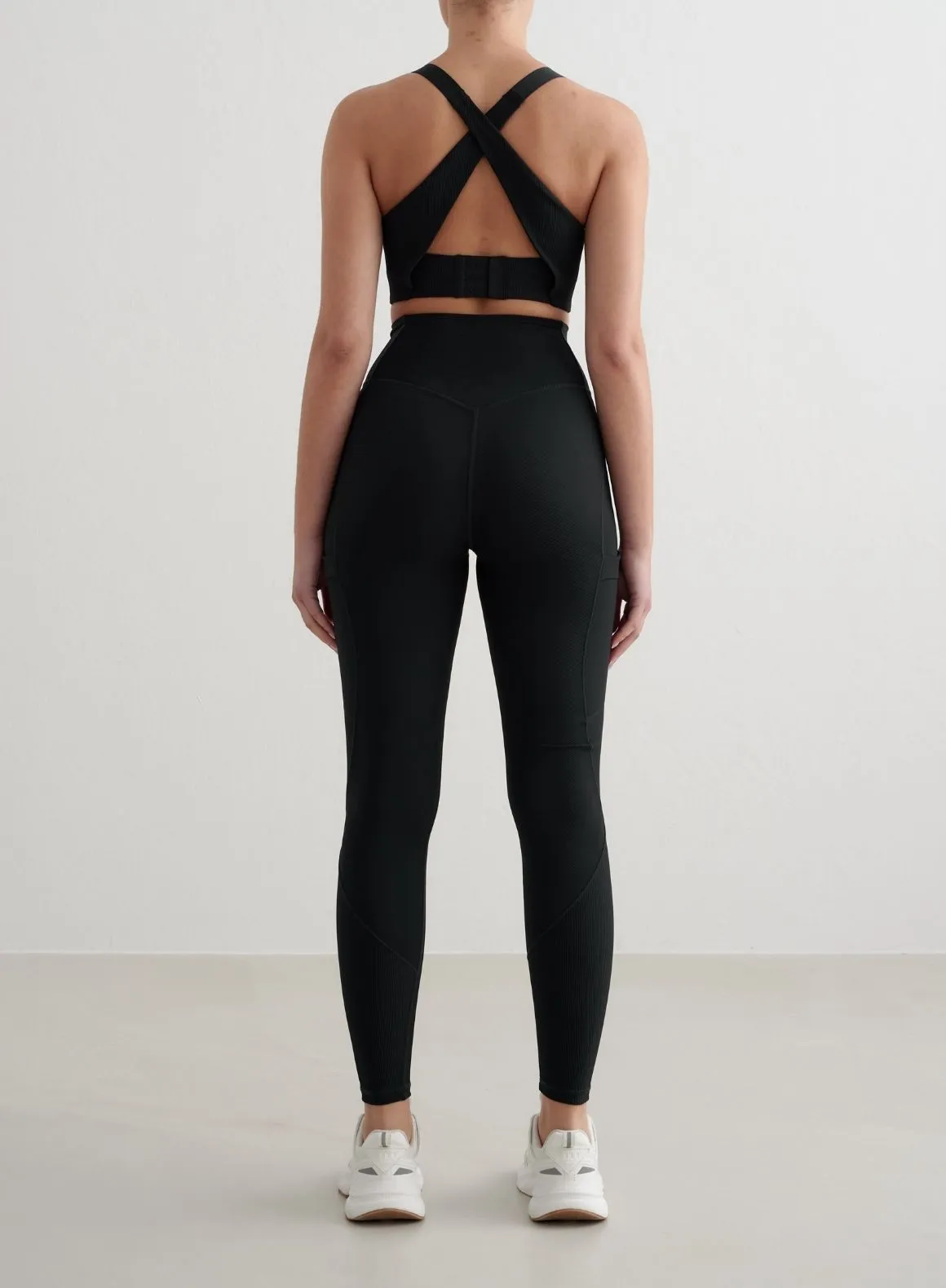 Black Ribbed Performance Pocket Tights sold by Aimn product image thumbnail 5