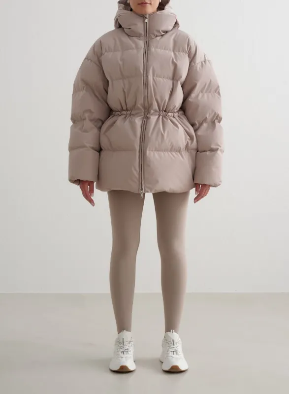 Dark Clay Moment Puffer Jacket sold by Aimn