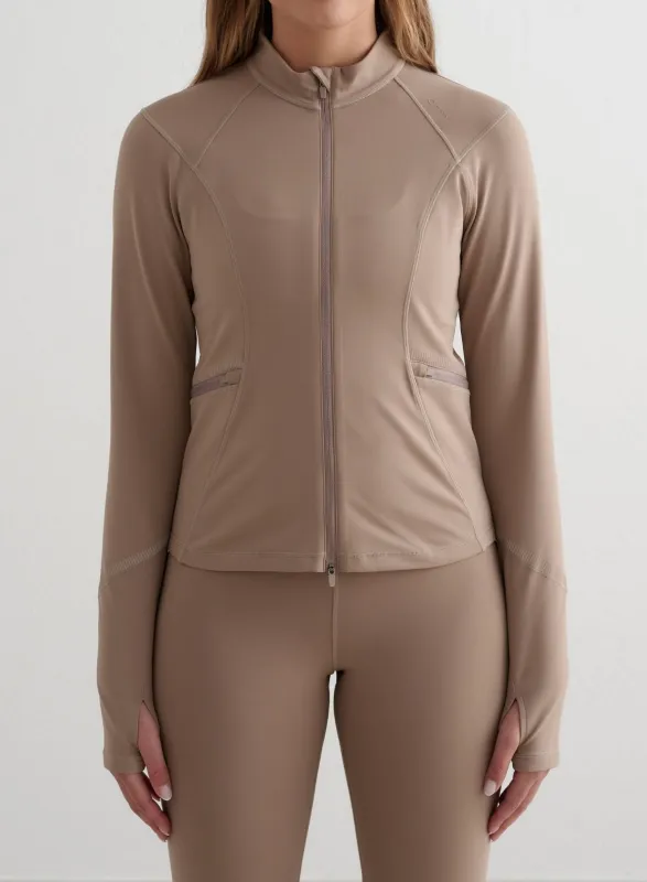Espresso Reflective Warming Zip Jacket sold by Aimn