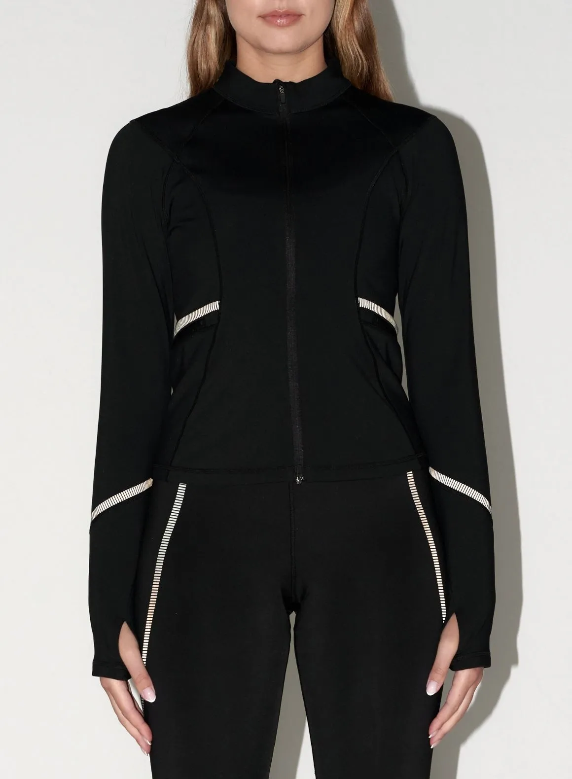 Black Reflective Warming Zip Jacket sold by Aimn product image thumbnail 2