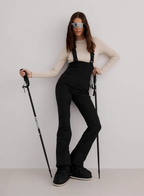 Black Stretch Thermo Bib Pants sold by Aimn