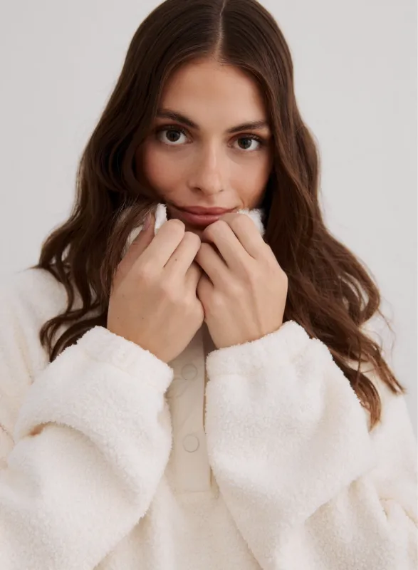 Off White Polar Fleece Long Sleeve sold by Aimn