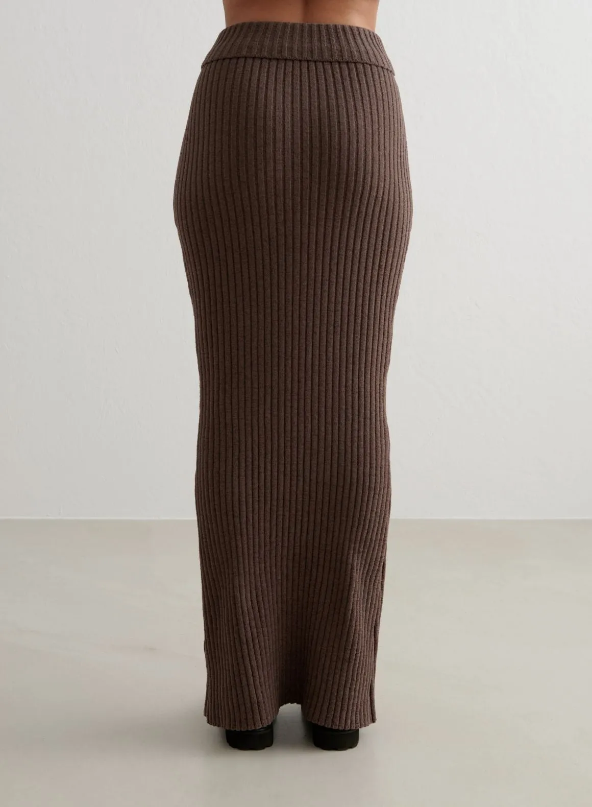 Macchiato Rib Knit Maxi Skirt sold by Aimn product image thumbnail 5