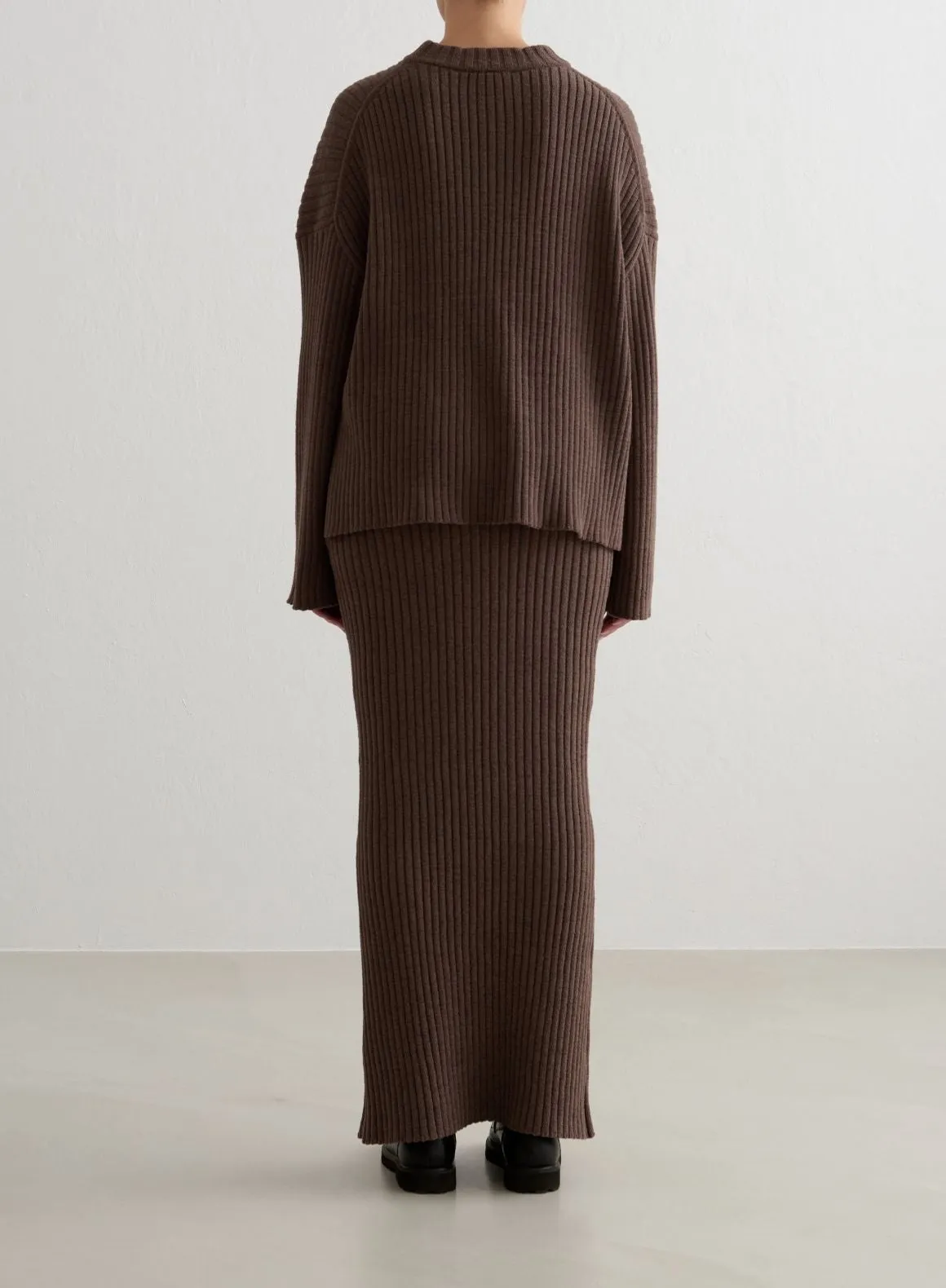 Macchiato Rib Knit Maxi Skirt sold by Aimn product image thumbnail 3