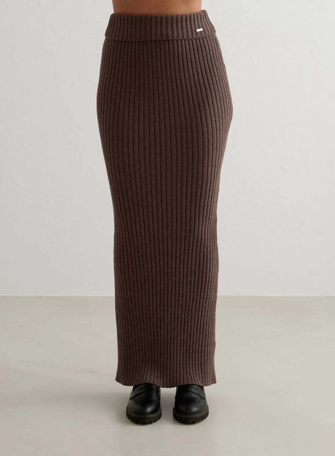 Macchiato Rib Knit Maxi Skirt sold by Aimn product image thumbnail 4