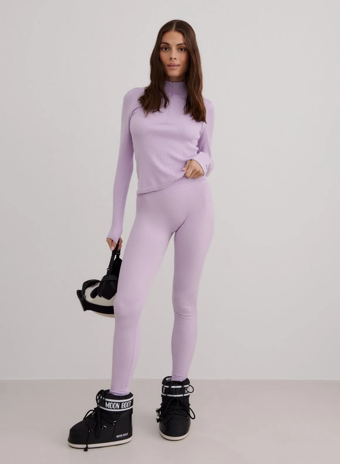 Pale lavender Ribbed wool set sold by Aimn