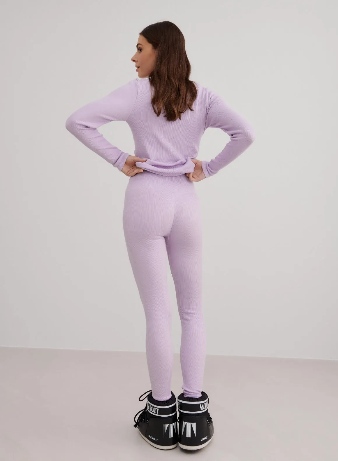 Pale lavender Ribbed wool set sold by Aimn product image thumbnail 2