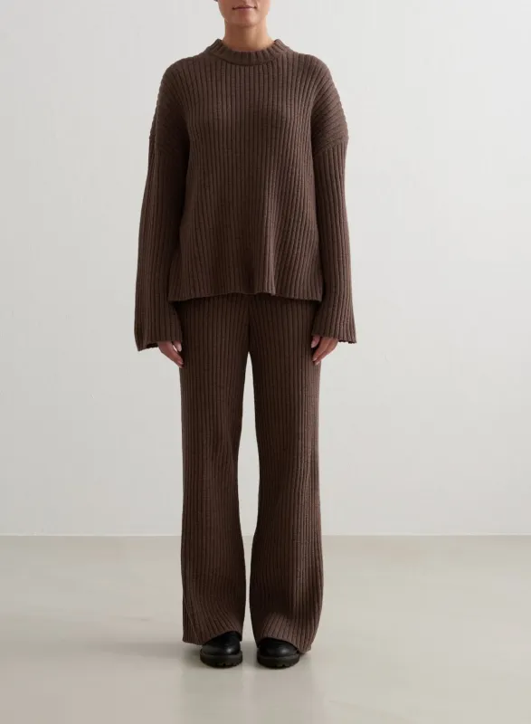 Macchiato Rib Knit Sweater & Pants Set sold by Aimn