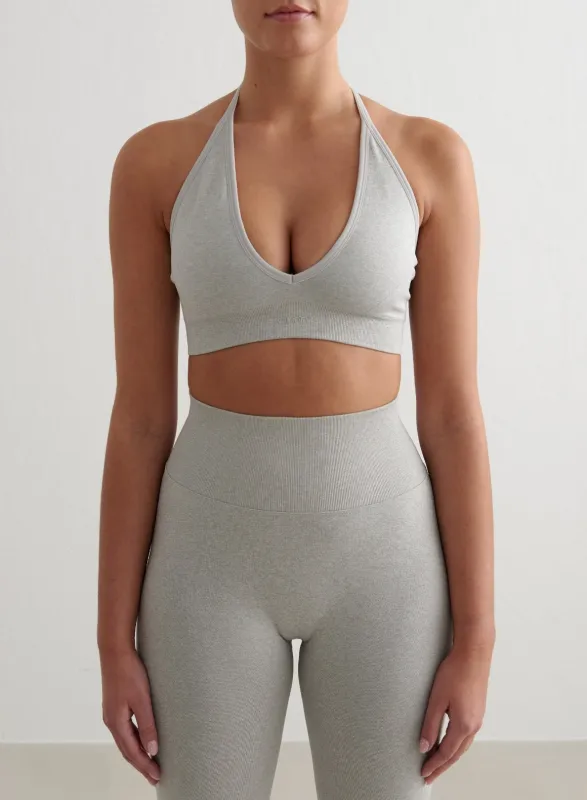 Grey Melange Shape Seamless Cross Back Bra sold by Aimn