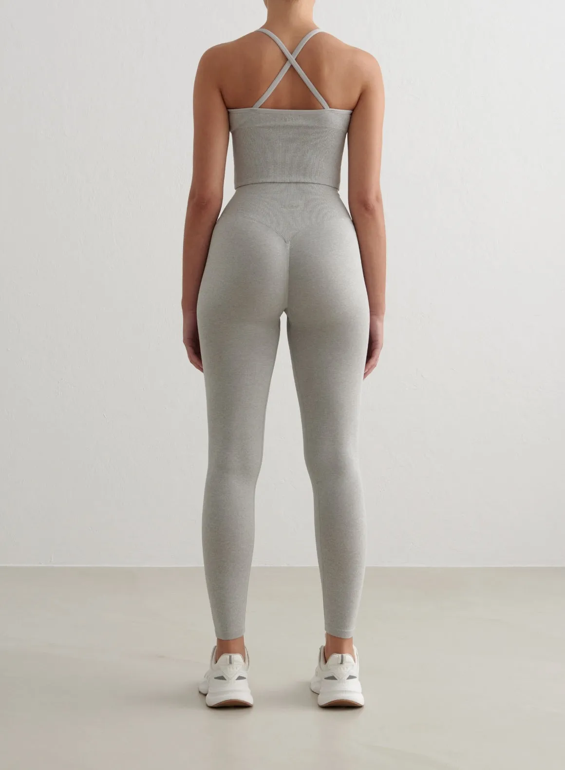 Grey Melange Shape Seamless Cross Back Bralette sold by Aimn product image thumbnail 4