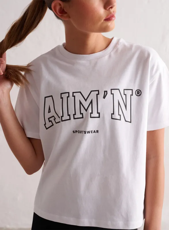 White College Boxy T-shirt sold by Aimn