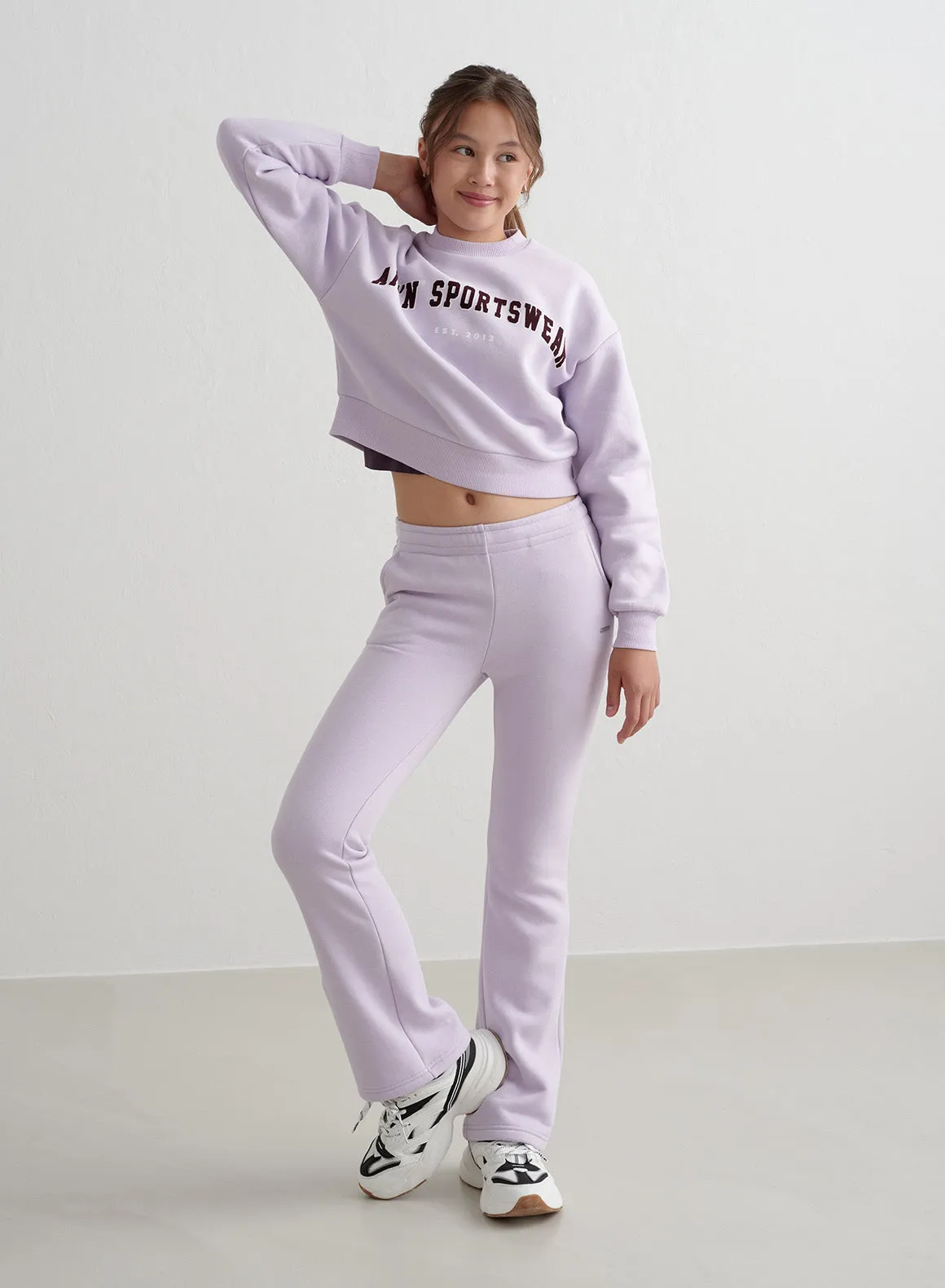 Pale Lavender Young Flare Sweatpants sold by Aimn