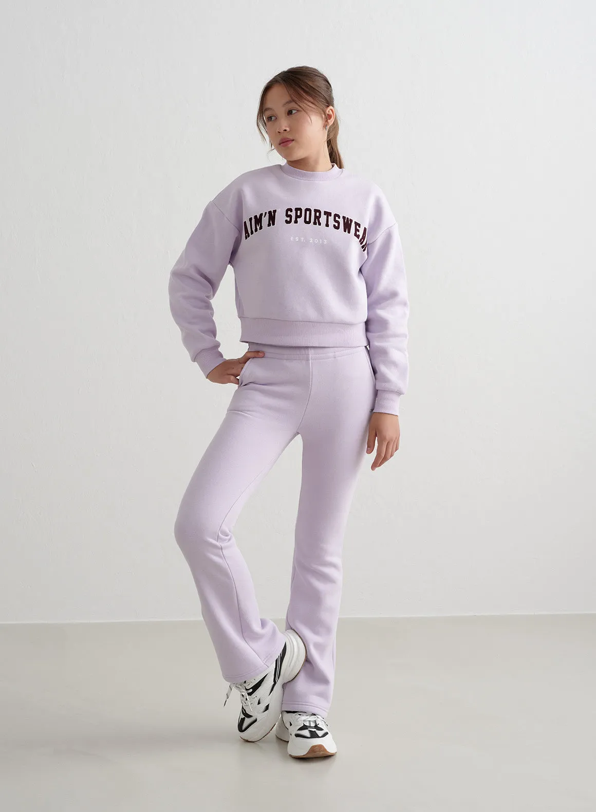 Pale Lavender Young Flare Sweatpants sold by Aimn product image thumbnail 5
