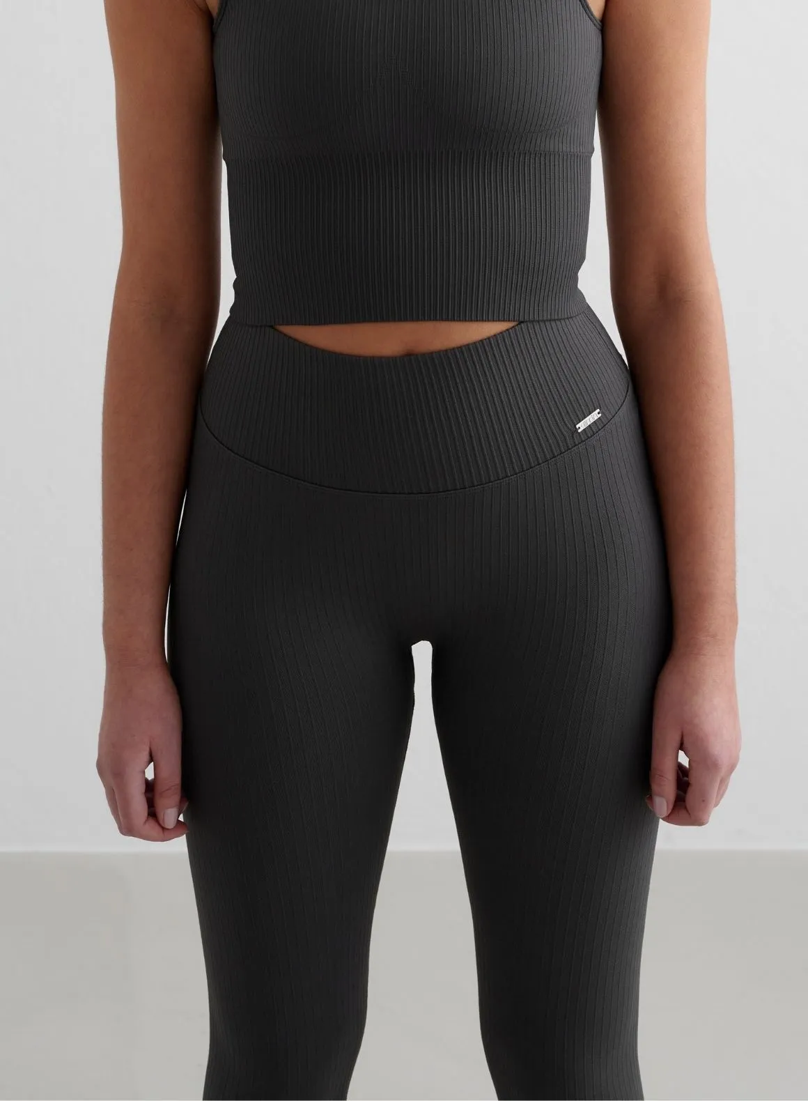 Shadow Grey Ribbed Seamless Tall Tights sold by Aimn product image thumbnail 3