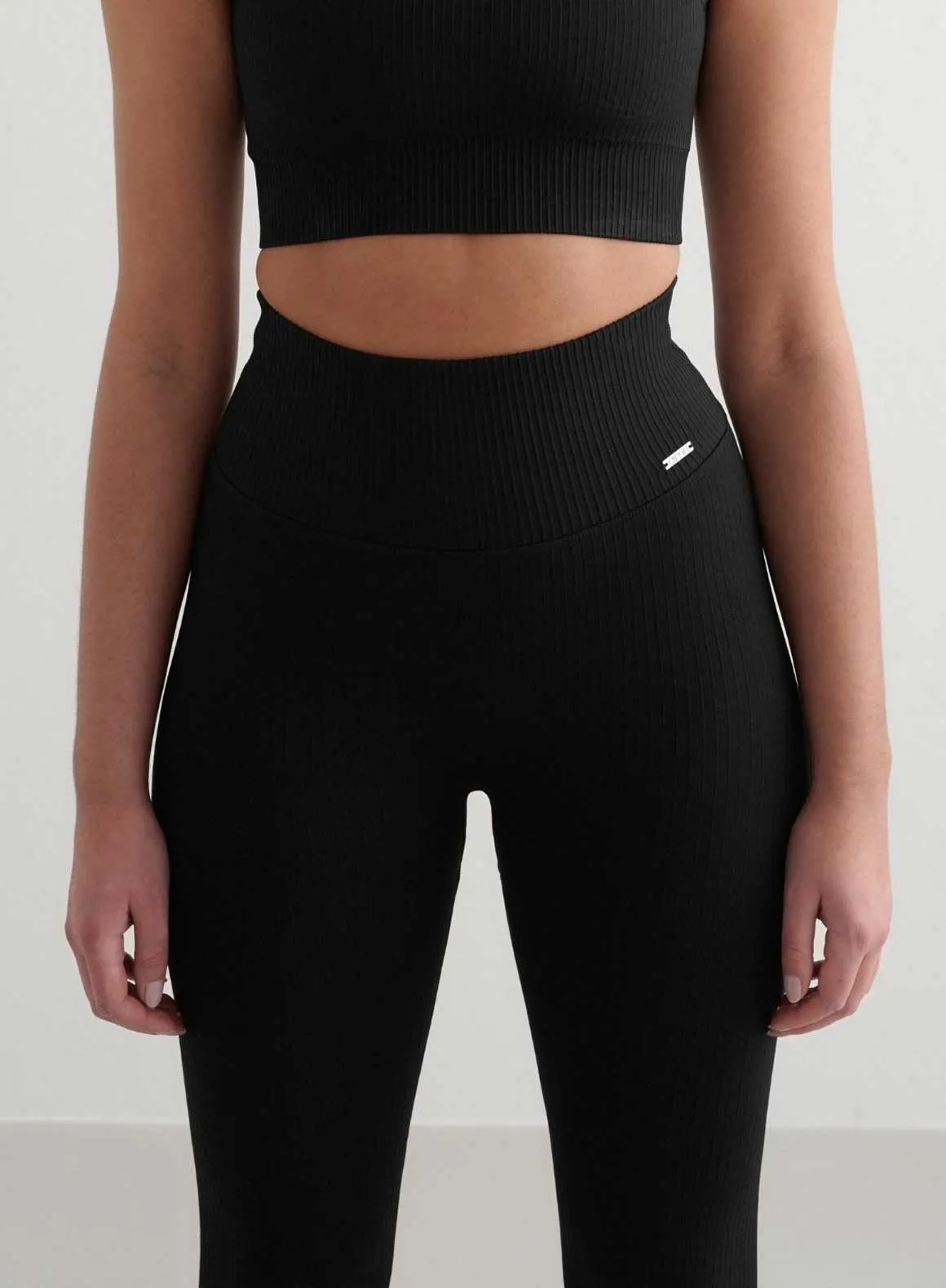 Black Ribbed Seamless Tall Tights sold by Aimn product image thumbnail 2