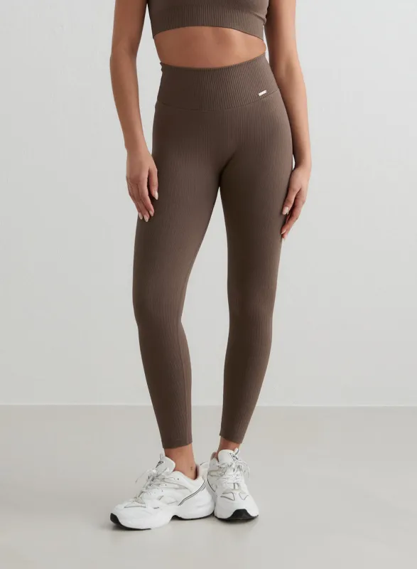 Macchiato Ribbed Seamless Petite Tights sold by Aimn