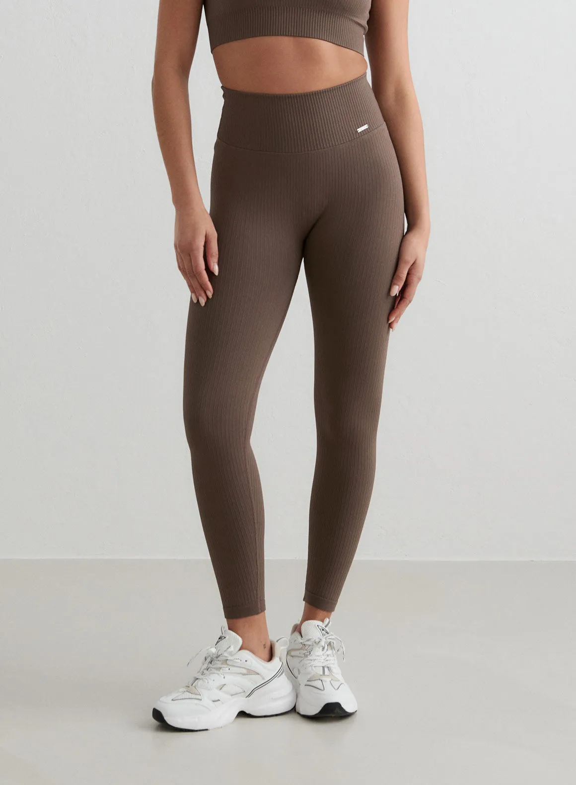Macchiato Ribbed Seamless Petite Tights sold by Aimn