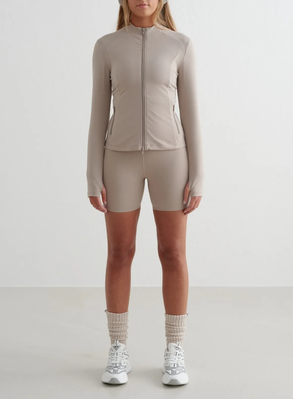 Dark Clay Sense Midi Biker Shorts sold by Aimn product image thumbnail 3