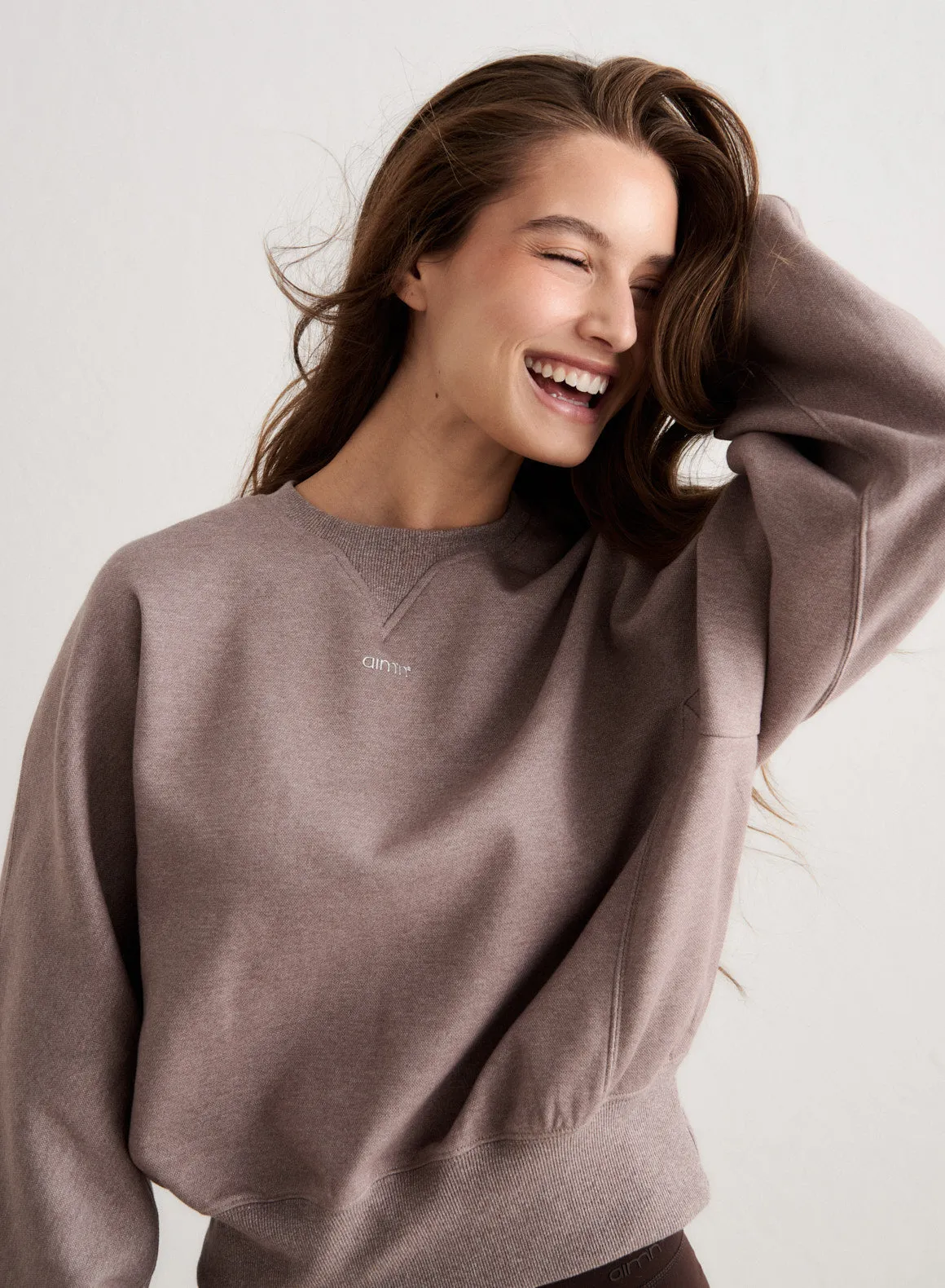 Espresso Melange Sportif Sweatshirt sold by Aimn product image thumbnail 2