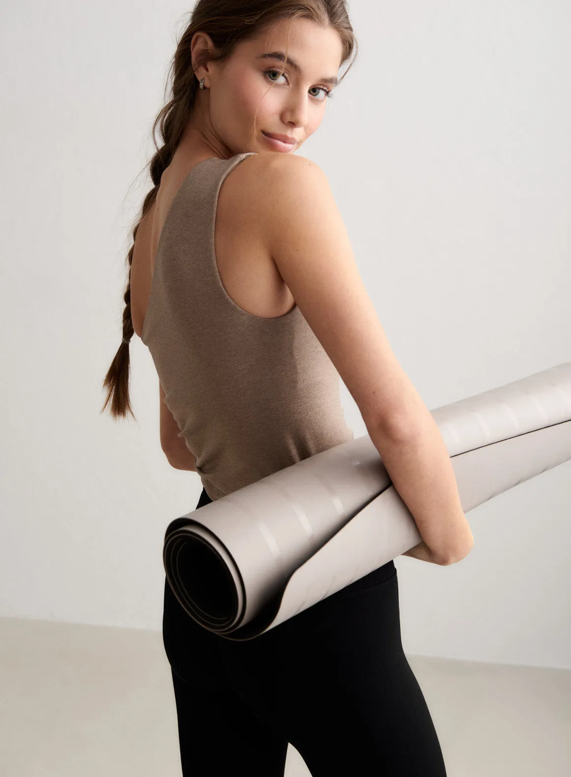 Espresso Melange Shape Seamless One Shoulder Bralette sold by Aimn product image thumbnail 2