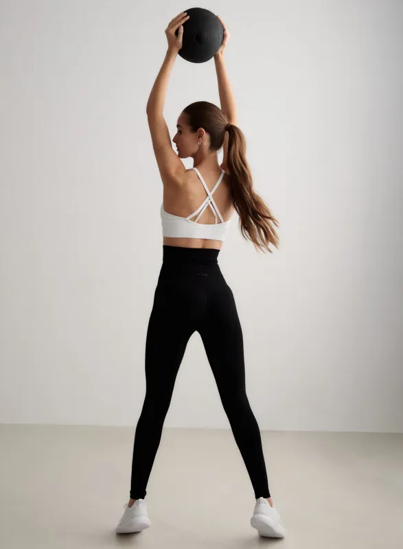 Black Shape Seamless Core Control Tights made by Aimn