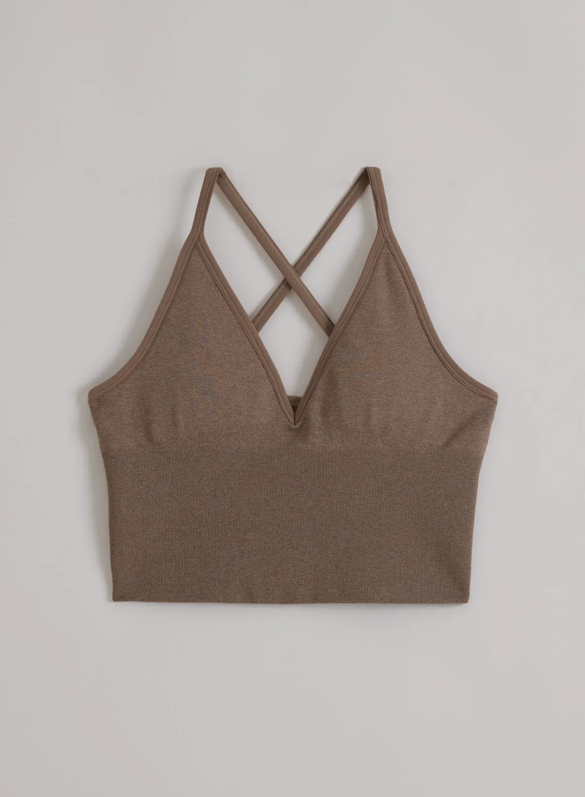 Espresso Melange Shape Seamless Cross Back Bralette sold by Aimn product image thumbnail 4