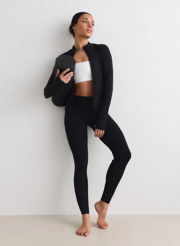 Black Sense Mid Waist Tights sold by Aimn