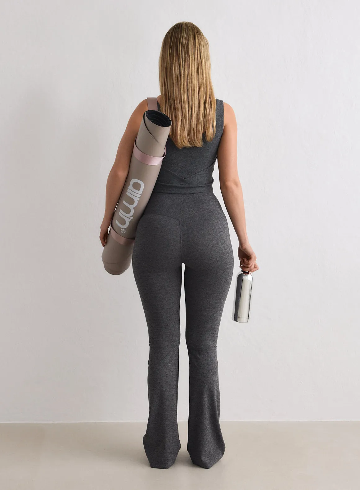 Dark Grey Melange Sense Flare Tights sold by Aimn product image thumbnail 4