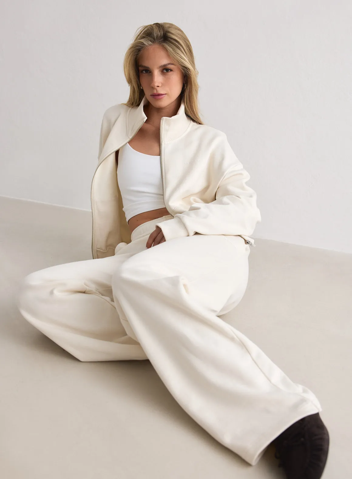 Cream Chunky Terry Sweatpants sold by Aimn product image thumbnail 3