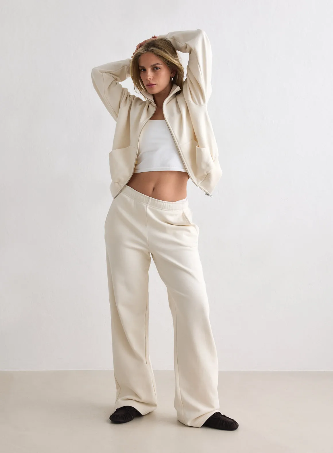 Cream Chunky Terry Sweatpants sold by Aimn