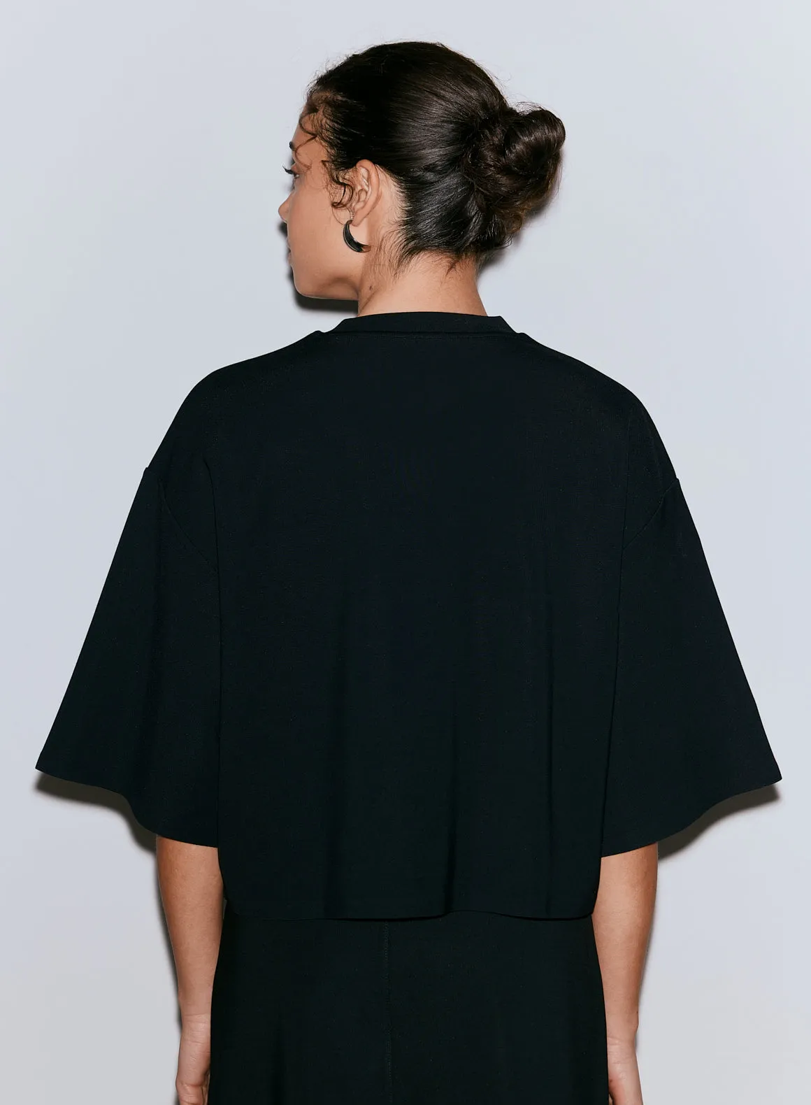 Black Luxe Boxy Short Sleeve sold by Aimn product image thumbnail 2