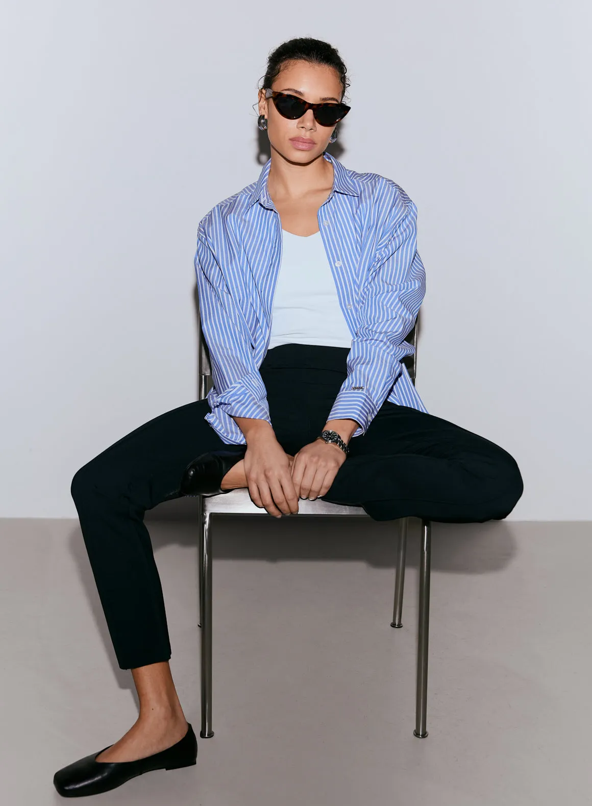 Black Luxe Pintuck pants sold by Aimn product image thumbnail 4