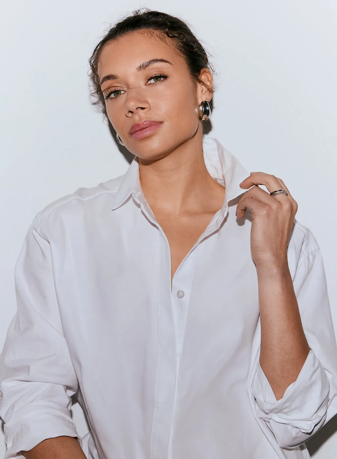 White Oxford Shirt sold by Aimn product image thumbnail 5