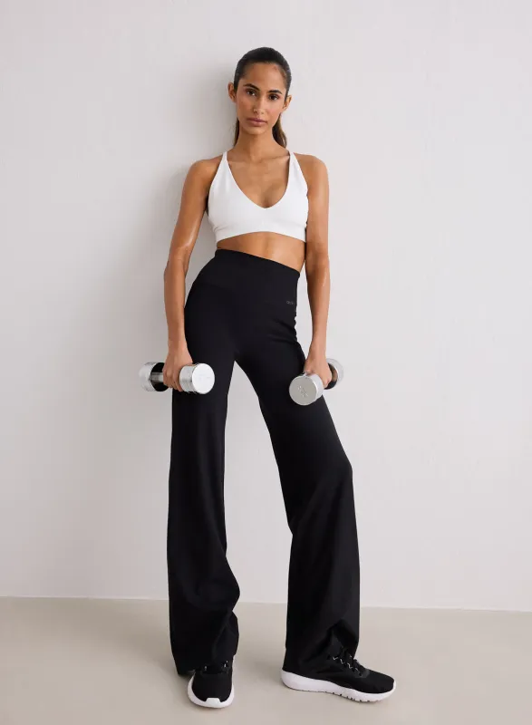 Black Sense Straight Leg Tights made by Aimn
