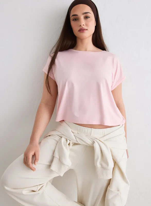 Ballerina Soft Basic Roll Sleeve Top made by Aimn