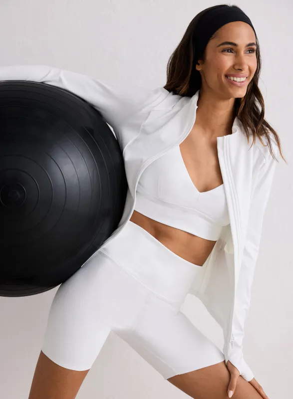 White Sense Midi Biker Shorts sold by Aimn