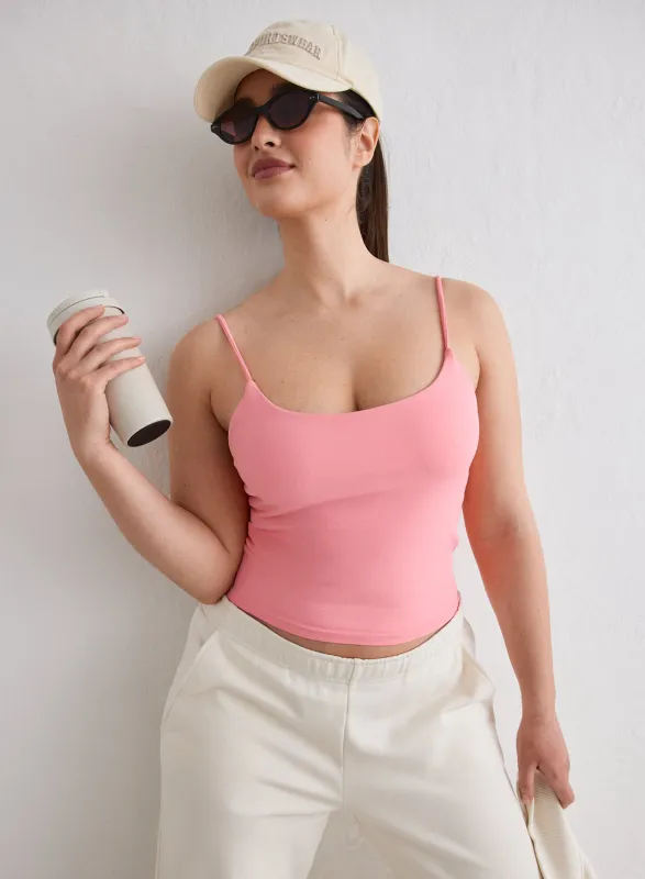 Blush Shape Seamless Strap Singlet made by Aimn