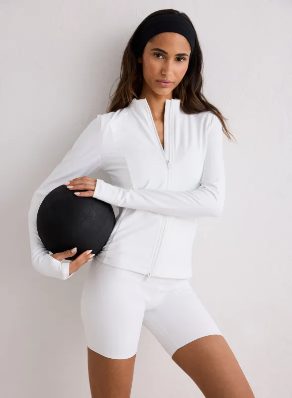 White Sense Zip Jacket made by Aimn
