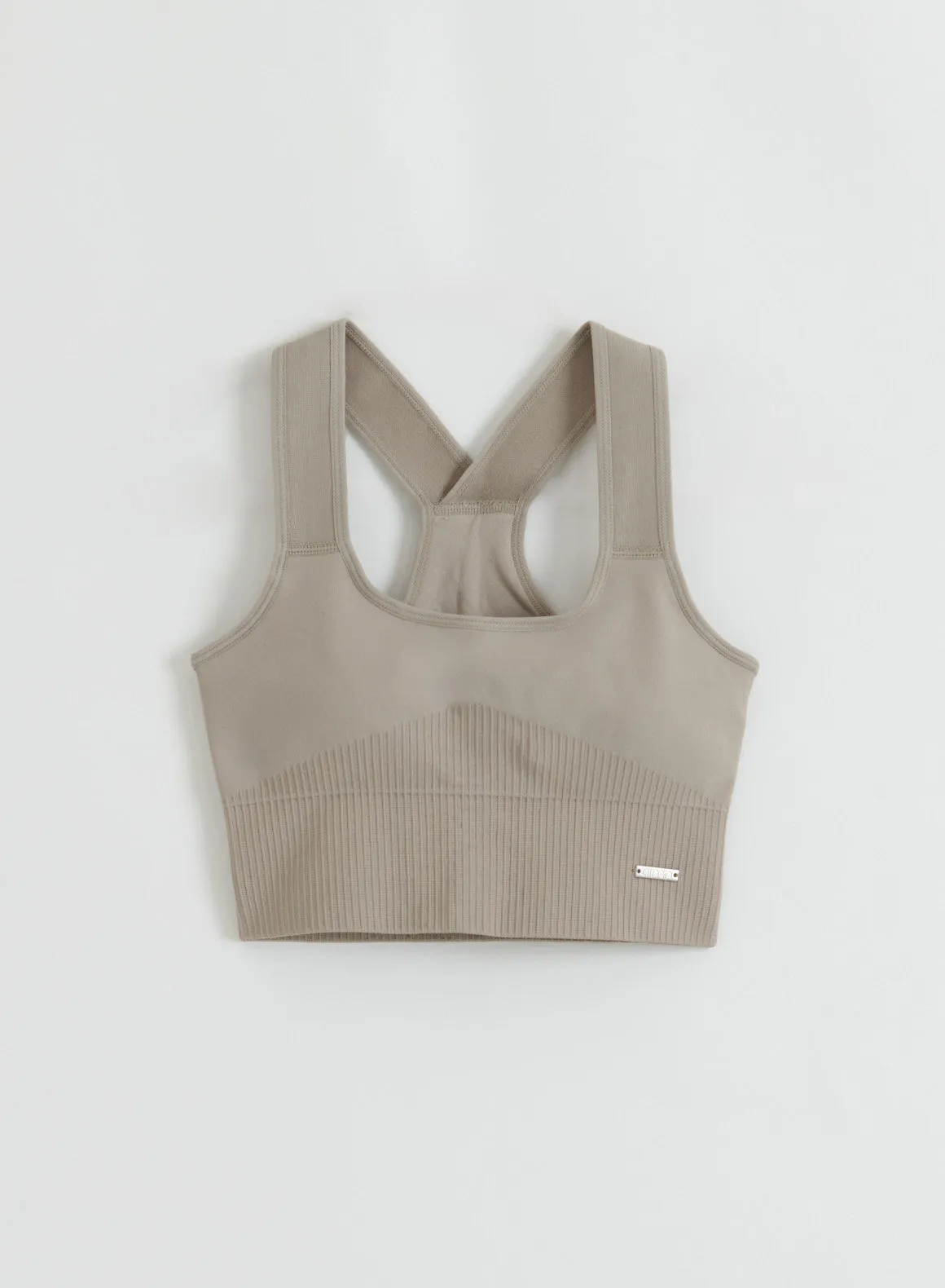 Dark Clay Ribbed Seamless High Support Bra sold by Aimn product image thumbnail 5