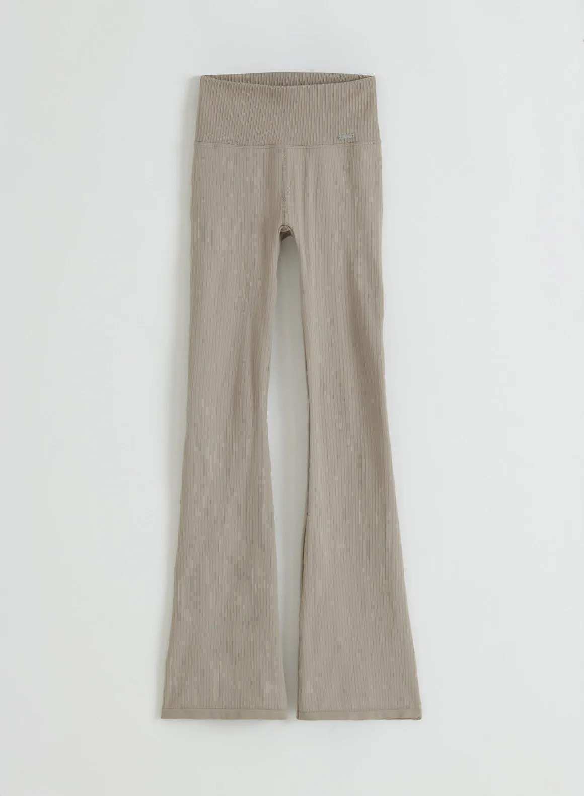 Dark Clay Ribbed Seamless Flare Tights sold by Aimn product image thumbnail 5