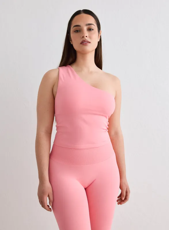 Blush Shape Seamless One Shoulder Bralette sold by Aimn