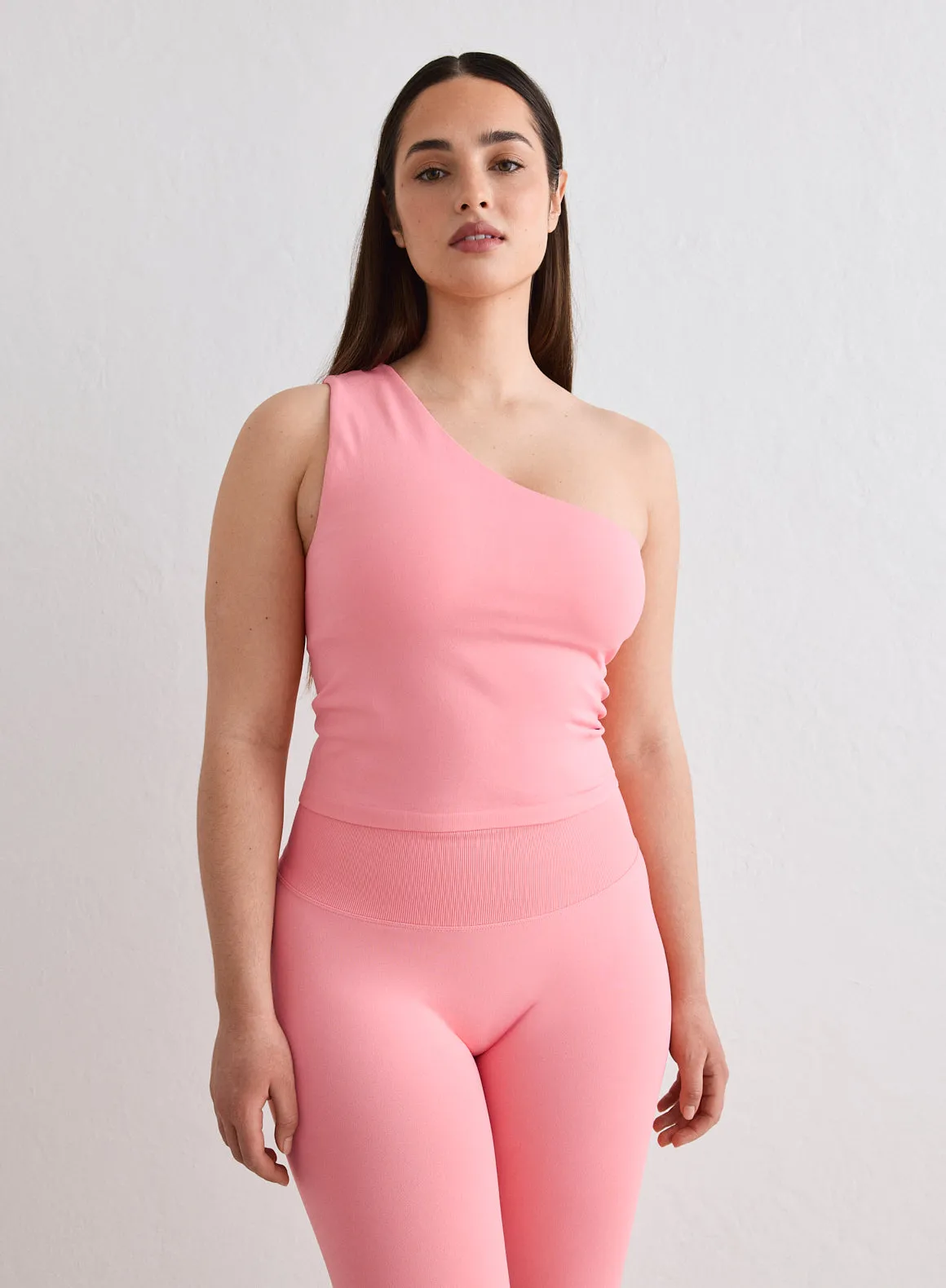 Blush Shape Seamless One Shoulder Bralette sold by Aimn