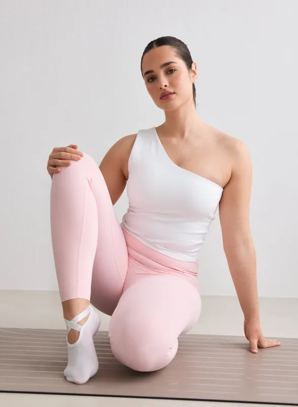 White Shape Seamless One Shoulder Bralette made by Aimn